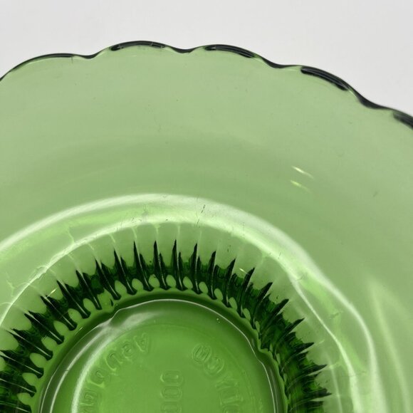 Vintage 50s E.O. Brody M2000 Green Mid Century Glass Bowl Candy Dish Scalloped - Picture 5 of 6